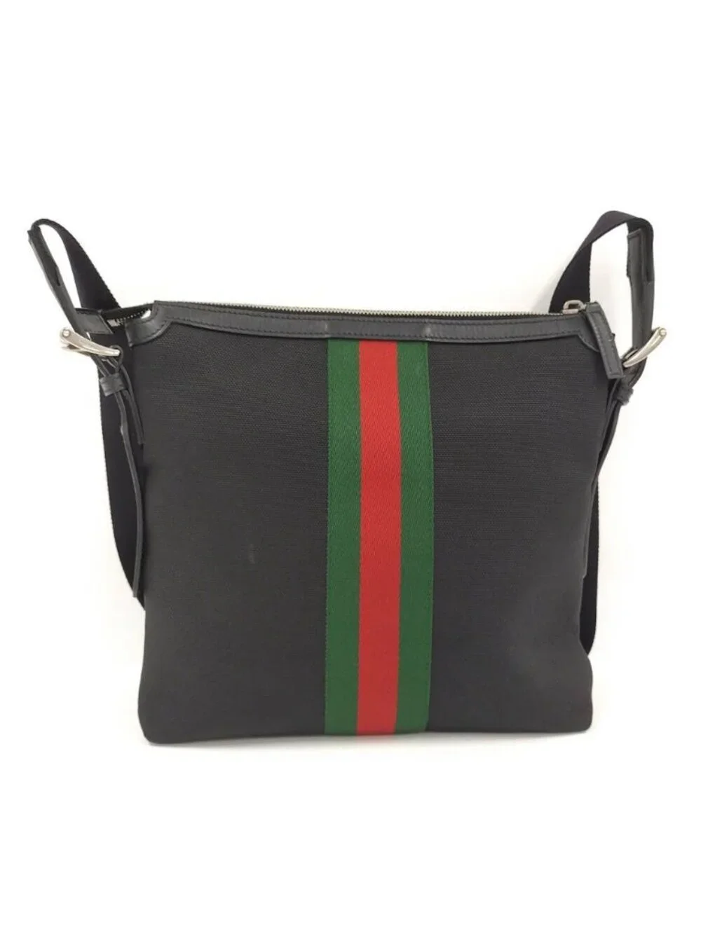 Gucci Messenger Bag Sherry Nylon Canvas Black